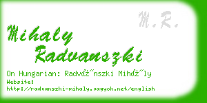 mihaly radvanszki business card